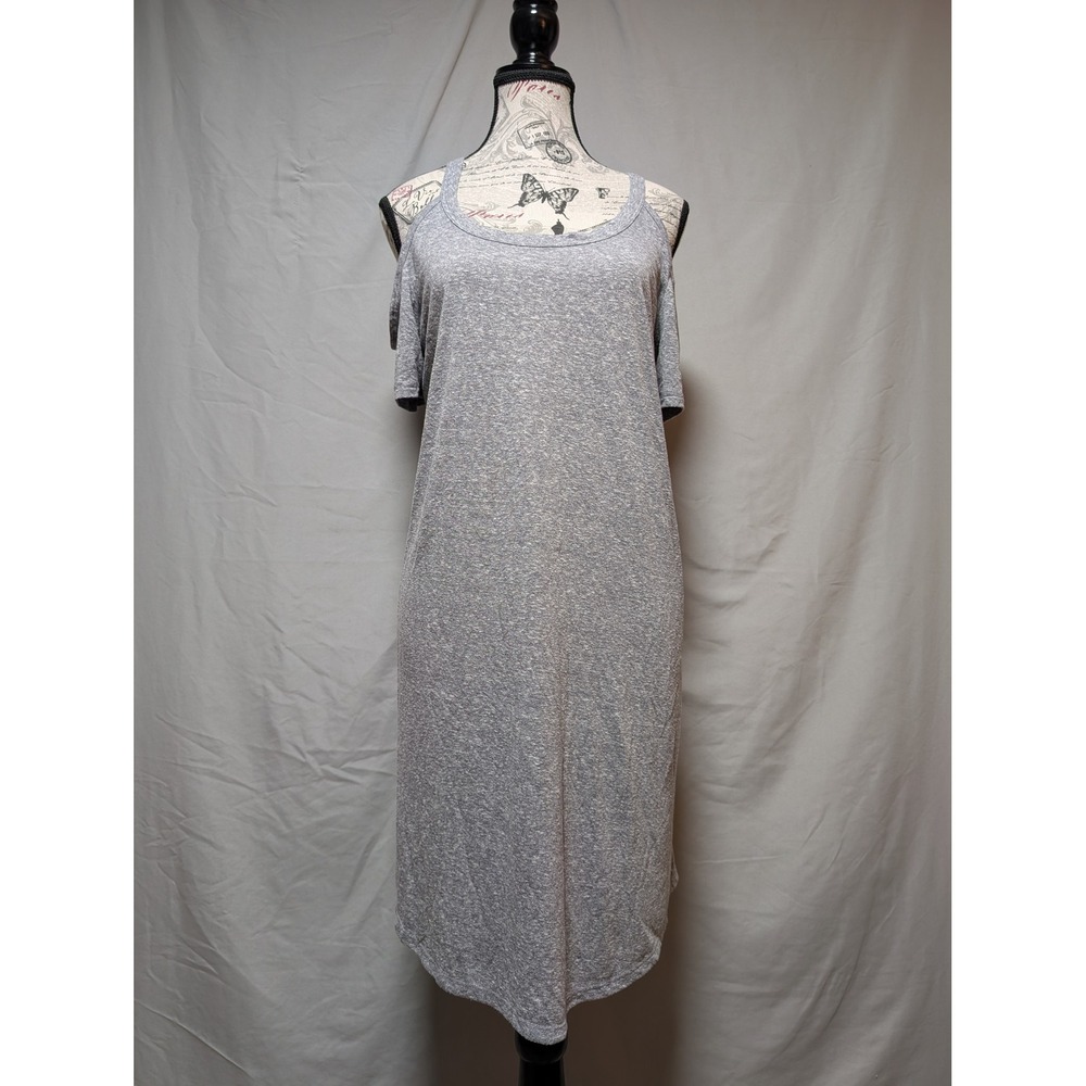Rock & Republic Gray Cold Shoulder‎ Cutout T-Shirt Dress Edgy Women's Large